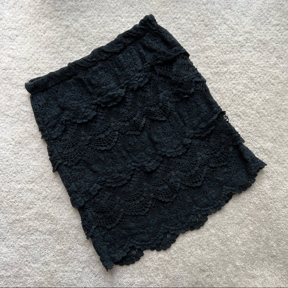 Staring at Stars Black Lace Tiered Skirt